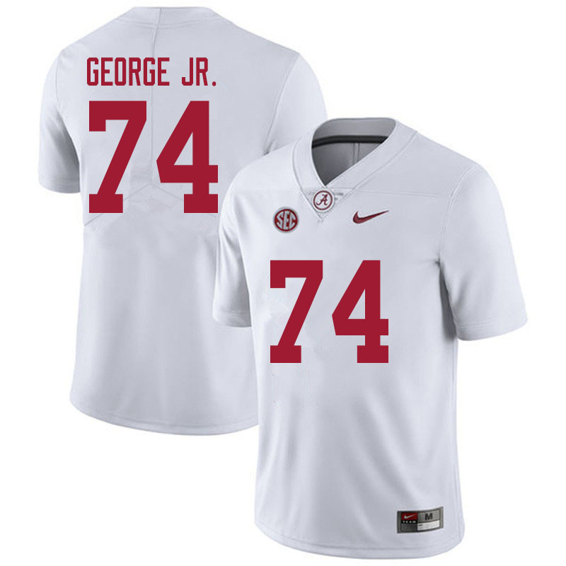 Men #74 Damieon George Jr. Alabama White Tide College Football Jerseys Sale-White